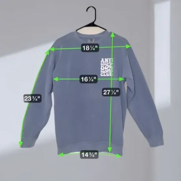 Anti Social Dog Moms Club Graphic Sweatshirt – Faded Blue (Unisex M) - Picture 6 of 6